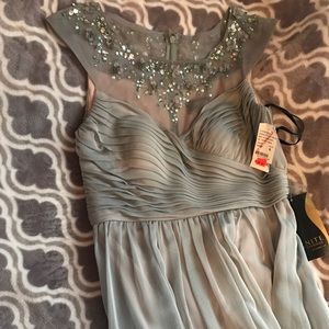 Green Chiffon long prom dress